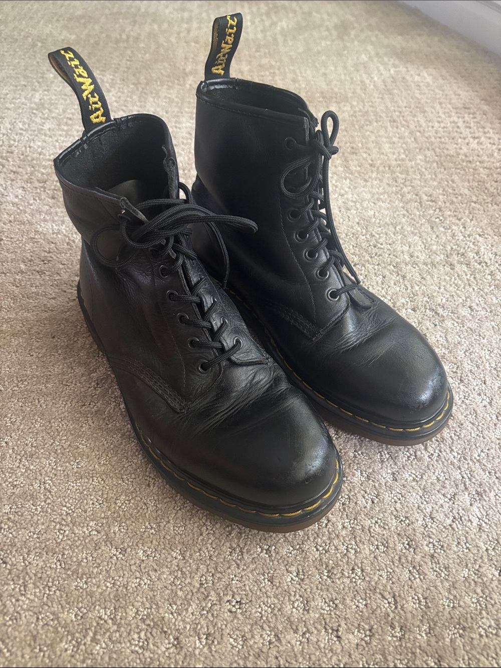 Dr. Martens Air waves black Leather Lace-Boots men’s 10